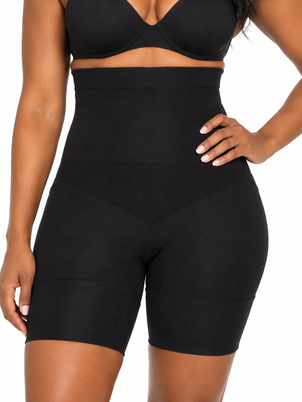 Black High-Waist Shaping Shorts for Women